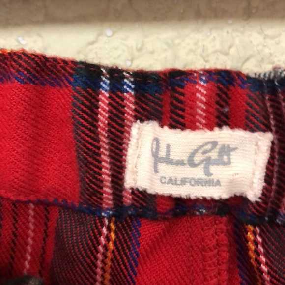 Brandy Melville JOHN GALT red Plaid Tilden Pants size small - Picture 3 of 6